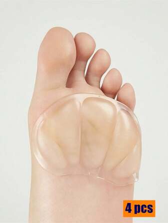 Fotkuddar, 4 st. självhäftande silikoninlägg för mellanfoten. Halkfri framfotsinlägg, bekväma högklackade inlägg, framfotkuddar, fotsulaskydd, mjuka gelinlägg för kvinnor och män