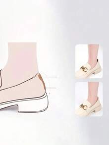 1pair Shoe Heel Sticker To Prevent Slipping And Anti-Wear, Shoe Cushion Sticker To Adjust Shoe Size (1 Size Smaller), For High Heels - Beige - View 5