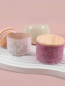 Vollständig mit Strass besetzter Holzdeckel Nagelpinsel Reinigungsbecher, vollständig mit Strass besetzter transparenter Glas-Reinigungsbehälter mit Deckel, Schmuckpinsel Reinigungsbecher, Nagelkunst Zubehör, Nagelkunst Werkzeuge, Nagelkunst Accessoires, Schulbeginn, Nagelkunst, Nagelkunst Werkzeuge (geeignet für Nagel Sticker) - Verschiedenfarbig - Übersicht 2