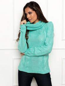 Women Sweaters - Azul menta - Ver 3