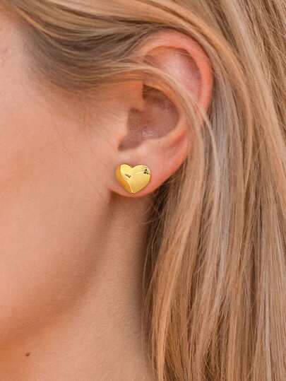 1 对精美 925 标准纯银弧形心形耳环，适合女士精美珠宝礼物