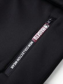 Men's Fashionable Casual Multi-Function Warm Hooded Zip-Up Jacket, Sherpa Lining Casual Hoodie Jacket, Thick Sherpa Full Zip Hooded Sweatshirt, Suitable For Autumn/Winter, Warm Long Sleeve, Men's Warm Wear, Winter Clothing, Black Hoodie