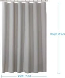 Stall Shower Curtain 54x78, Plastic, Thick PEVA, Heavy Duty With 2 Weighted Stones And 9 Grommets - Grey - View 2