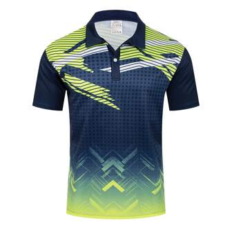 TELEYI Men'S Casual Short Sleeve Polo Polyester Fiber Knit Fabric Breathable Upper Body Wear, Geometric Pattern, 150g/M², Slight Stretch, Single Breasted Placket, Short Sleeve, Regular Length, With Lapel Collar, For Sports, Tennis, Golf, Party, Vacation, Weekend Casual, Spring/Summer