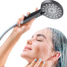 2件套双花洒套装，手持+顶喷花洒套装，3档喷水，升级家居淋浴体验，享受奢华SPA般的沐浴 - 黑色 - 查看 11