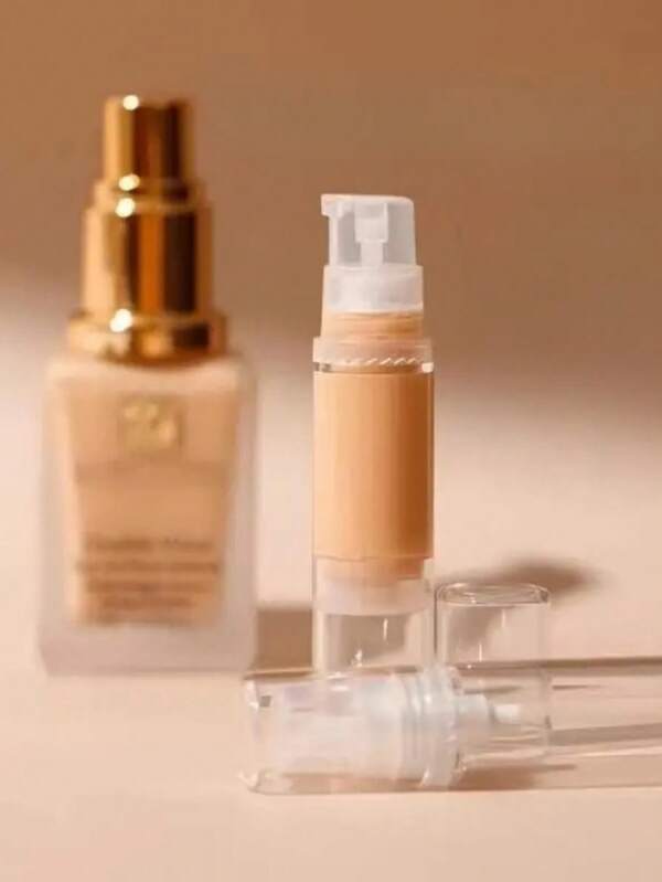 1 Stück pumpenfreie Flüssigfundamentkasse - reisefreundliche Lotionsspenderflasche mit Vakuumpumpe - geeignet für Cremes und Waschlotionen