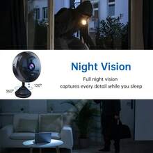 1pc Mini Intelligent Full HD 1080P Camera, Night Vision Function, Support For WiFi Link, Voice Intercom And Remote APP Viewing, USB Charging, Suitable For Home And Office, Modern Design, Elderly | Nanny | Pet Monitoring Camera. - Multicolor - View 11