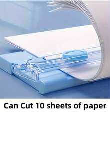 1 件切纸机，小尺寸，A4 兼容，滑动裁纸器，双面适用于纸张、照片、复印纸、文具，包括尺子和剪刀工具，返校礼物 - 彩色 - 查看 10