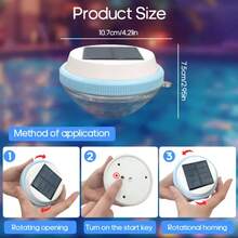 1pc Solar Powered Floating Light, LED Pool Floating Light, Suitable For Bathroom, Swimming Pool, Pond, Fountain, Party, Garden Decor - Multicolor - View 3