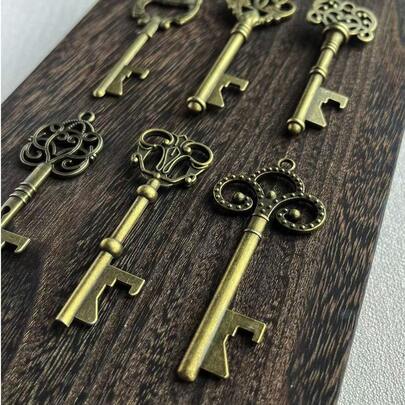 1/3/6pcs Antique Alloy Vintage Key Pendants, Bottle Opener Necklace Charms, DIY Jewelry Making Supplies, Craft Accessories For Bracelets, Keychains, Gift For Father