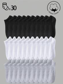 30/20/15/10/5/3/1 Par de Calcetines de Algodón para Mujer, Calcetines Invisibles, Calcetines Cortos, Calcetines Blancos, Calcetines Grises, Calcetines Negros, Calcetines de Mujer, Calcetines Lindos, Calcetines para Niñas, Aptos para Otoño/Invierno/Primavera/Verano, Detalles de Malla Transpirable, Diseño de Orificio Guía Transpirable, Absorción de Humedad, Suaves y Lisos, Adecuados para Diversas Vacaciones, Deportes, Ocio, Negocios y Otros Usos Diarios, Se Pueden Usar Todo el Año, Las Combinaciones de Colores son Aleatorias.