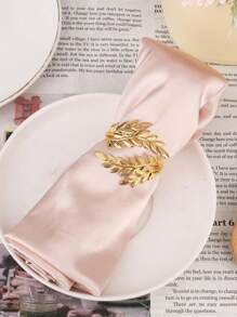 4-20pcs Metal Leaf Napkin Rings, Wheat Napkin Holders For Wedding, Christmas Party, Banquet