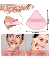 30/10/5/1 Triangular Powder Puff, Soft Makeup Powder Puff, Pink Powder Puff Pad, Used To Press Powder Foundation Make-Up, Facial And Eye Makeup Egg Sponge Tools, Multi-Purpose Reusable Facial Makeup Tools, Beauty Tools, Suitable For Powder, Concealer, Air Cushion, Foundation Make-Up, Bb Cream, Necessary For Family Travel - Multicolor - View 5