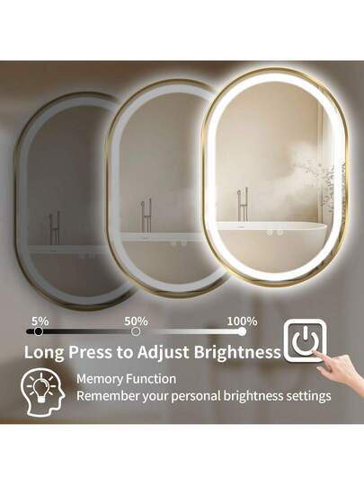 LED Bathroom Mirror, Spiegel Lights, Bathroom, Front Lighted Vanity ,Lighted Anti Fog Dimmable Adjustable Verlichting Makeup view 5