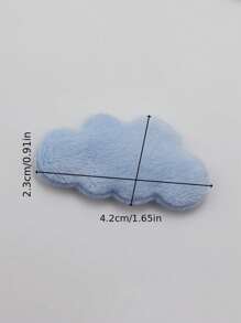 20pcs 1.65*0.91 Inch Double-Sided Fluffy Cloud Stickers, Suitable For DIY Hair Clips, Bows, Clothes, Hats And Shoes - White/Blue Fantasy Theme Sewing Patches, Craft Hair Clips - Multicolor - View 5