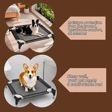 Giường thú cưng bền và thoải mái, thích hợp sử dụng trong nhà/ngoài trời, thiết kế võng làm mát phù hợp với mèo và chó - màu đen - Xem 3