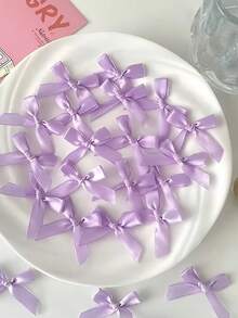 50 件可爱芭蕾舞风格迷你缎带蝴蝶结，DIY 工艺装饰配件，适用于时尚和发饰