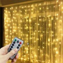 8-Mode USB Powered Curtain String Lights With Remote Control, Suitable For Wedding, Bedroom, Christmas, Easter, Halloween, Party Decorations