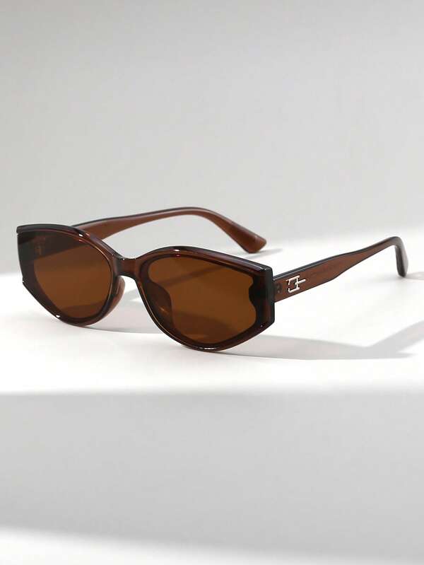 1 par de gafas de mujer con montura de ojo de gato vintage, versátiles para el estilo callejero, atuendo diario, playa, fiesta, a prueba de viento