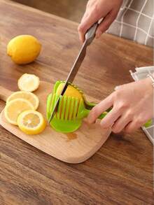 1 件手动塑料切片机 - 多功能水果切片机，适用于番茄、柠檬、鸡蛋切割器 - 用于切片圆形水果和蔬菜的厨房工具，无需电力