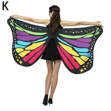 Áo choàng hình cánh bướm, chất liệu lụa mềm mại, phụ kiện trang phục biểu diễn sân khấu, đạo cụ tiệc tùng, nhiều kiểu dáng và màu sắc, quà tặng ngày lễ Halloween. - Nhiều màu - Xem 23