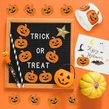 1 Roll 500pcs Pumpkin Stickers, Gift Packaging Box Stickers, Halloween Decoration Home Decor Fall Decor Room Decor Autumn Decor