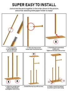 1 pièce Support de papier toilette autoportant avec étagère de rangement - Organisateur de salle de bain 2 niveaux pour rouleaux et mouchoirs, design gain de place, parfait pour les salles de bain modernes ou comme cadeau de Noël/Halloween. Accessoires de toilette, design minimaliste, construction durable