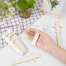 50 Pieces Of Giant Wooden Craft Rods - Human-Shaped, Suitable For DIY Projects, Classrooms And Home Decoration, Wooden Craft Cuts, Wooden Craft Shapes - Apricot - View 4