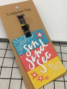 1pc Outdoor Travel Luggage Tag Accessory, PVC Soft Rubber Material, Beach Series, Luggage Tag, Plane Boarding Pass Bag, Bus Card Holder, Back To School Supplies Travel Essentials Travel Accessories Vacation Summer Holiday Women Mini Travel Products