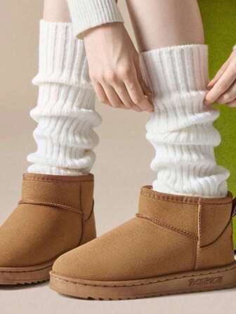 1 Pair/2 Pairs 40cm Thin White Leg Warmers, Non-Slip Slouch Leg Warmers Suitable For Daily Life, Cozy