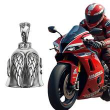 1 件守护天使摩托车铃铛吊坠、幸运钥匙扣、驾驶饰品、无铅黄铜、自行车铃铛、幸运礼物配件，适合男士和女士 - 均碼 - 查看 8