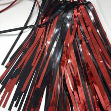 4PCS Black Red Foil Fringe Tinsel Backdrop Kit - 3.3x6.6ft Halloween Casino Theme Party Decorations For Photo Booth, Wedding, Birthday, Christmas, New Year's Eve, Bachelorette, Anniversary, Retirement Party Supplies, Door Wall Decor Indoor Outdoor, Black Red Party Supplies - Multicolor - View 12