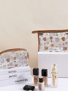 1个装水豚透明化妆包初中生文具铅笔袋超吸睛卡通包 - 彩色 - 查看 3