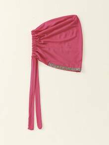 1pc Women's Solid Color Rhinestone Headband, Headscarf With Criss-Cross Front, Soft Modal Lining, Easy To Wear Hair Sleep Cap - Solid Color - View 37