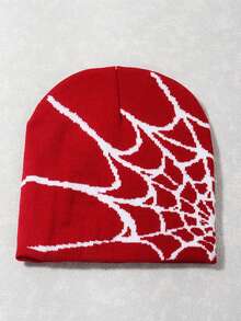 1pc/2pcs Halloween Spider Web Beanie Jacquard Knit Hat, Suitable For Back To School, Travel, Party, Casual, Daily Wear, Holiday Fall Outfit - Multicolor - View 19