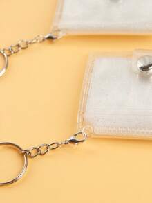 1pc Transparent White Mini Photo Album, PP Hanging Photo Album For DIY - White - View 7