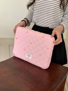 Bolso para laptop con bordado de corazón lindo, Estuche para tableta de 10/11 pulgadas, Bolso interior para laptop de 13-15.6 pulgadas - Multicolor - Ver 13