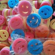 Heart & Smiling Face Multi-Functional Double Layer Temperature Sensitive Scrubbing Sponges. Cute & Powerful Decontamination, Double-Sided Kitchen Sponge - Temperature Sensitive, Non-Scratch Cleaning Pad, Suitable For Dishes Etc. - Multi-Surface Sponge Holder, Fit For Modern Kitchen Sink, For Dish Cleaning(Random Color)