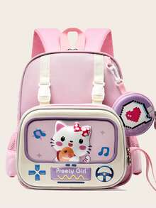 New Cute Cartoon Kids Backpack School Bag Traveling Back To School Backpack Set With Pouch - Multicolor - View 2