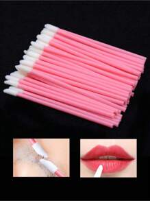 200 Kosmetiksets, 50 axiale rosa Wimperntusche Pinsel, 50 Lippenpinsel, 100 Mini Wattestäbchen, rosa Augen schwarze Wattestäbchen, Lippenpinsel, Kosmetikwerkzeuge