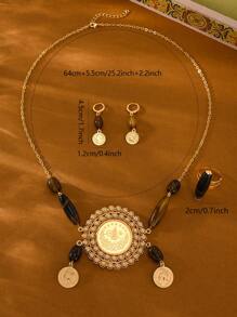 New Women's Necklace, Earrings, Ring, And Jewelry Set, With A Bohemian Style And A Crush Series, Suitable For Daily Wear And Holiday Gifts