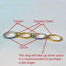 VKHK 1 件创意 18K 镀金不锈钢锆石装饰多层圆环单戒指适合女士男士情侣日常佩戴和礼物 - 創意戒指 - 查看 10