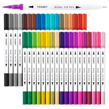 36pcs Dual Brush Marker For Coloring Books, Tanmit Fine Tip Coloring Marker And Pen Set For Journaling Notes Writing Planning Art Projects