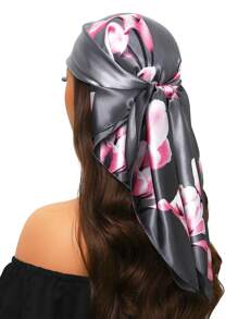 1 peça de cachecol moderno para todas as estações, cachecol quadrado estampado para mulheres, bandana feminina para uso diário, novo lenço de cabeça com proteção solar