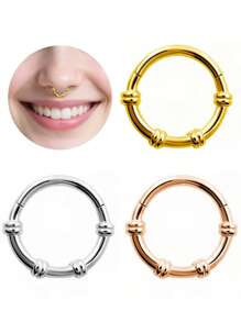 316 Stainless Steel Simple Fashion Nose Ring Earrings Men And Women Body Piercing Jewelry 1pc