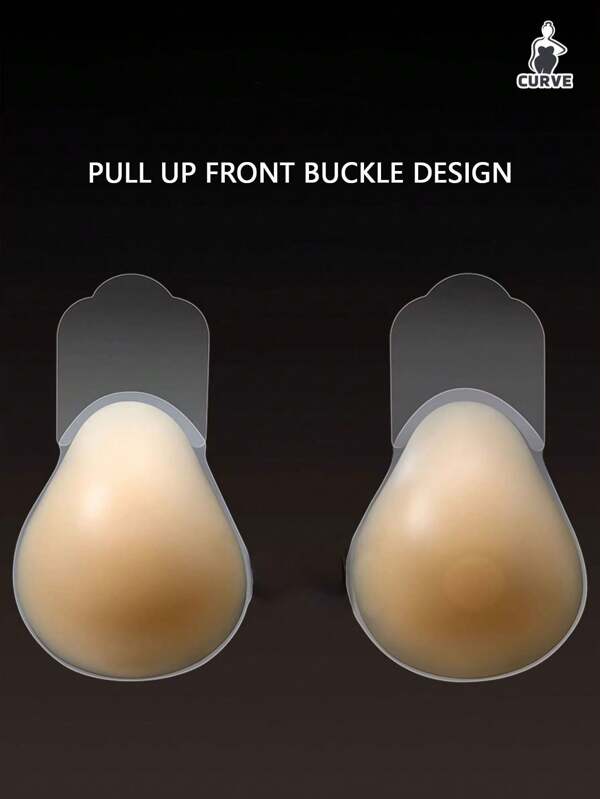 Adhesive Strapless Silicone Lift Bra For Women, Push Up Invisible Backless Nipple Cover Bra, Suitable For Large Bust, Anti-Sagging, Low Side, Thin Invisible Bra Cup For Summer, Dresses, Weddings