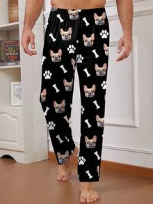 Quần ngủ nam Printstory in hình mặt chó theo yêu cầu, quần ngủ in ảnh thú cưng cá nhân hóa, nhiều màu sắc, dễ thương, đáng yêu, đơn giản, hài hước, tùy chỉnh, độc đáo, được thiết kế riêng, cá nhân hóa, quà tặng lý tưởng cho nam, quà tặng lý tưởng cho nữ, bạn trai, bạn gái, gia đình, bạn bè, người yêu, mùa thu, mùa đông, trang phục đêm giao thừa. - màu đen - Xem 5
