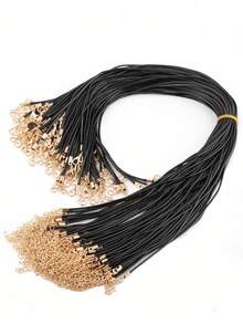 10/20/30/40/50/100pcs Wax Cord Necklace String, Gold Lobster Clasp Braided Rope Necklace, Leather Cord Necklace, Bulk Jewelry Making Chain, Necklace& Bracelet Cord