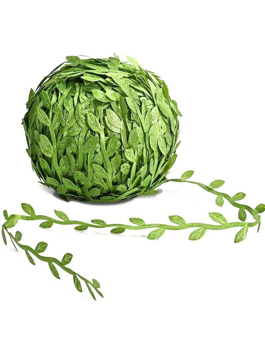 5/20/50m Artificial Vines, Artificial Eucalyptus Leaf Garland Fake Hanging Plants Leaves Wreath Foliage Green Leaves Ribbon Decorative Wreath Accessory For Wedding, Wall, Crafts, Party Decor
