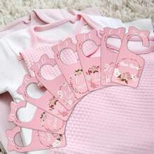 8PCS/SET Baby Closet Size Dividers For Girls Wardrobe Wooden Hanger Separators Baby Clothing Organizers Pink Bowknot Baby Closet Tag Boards For Clothes Baby Gilrs Shower Gift Princess Room Decorations - Multicolor - View 5